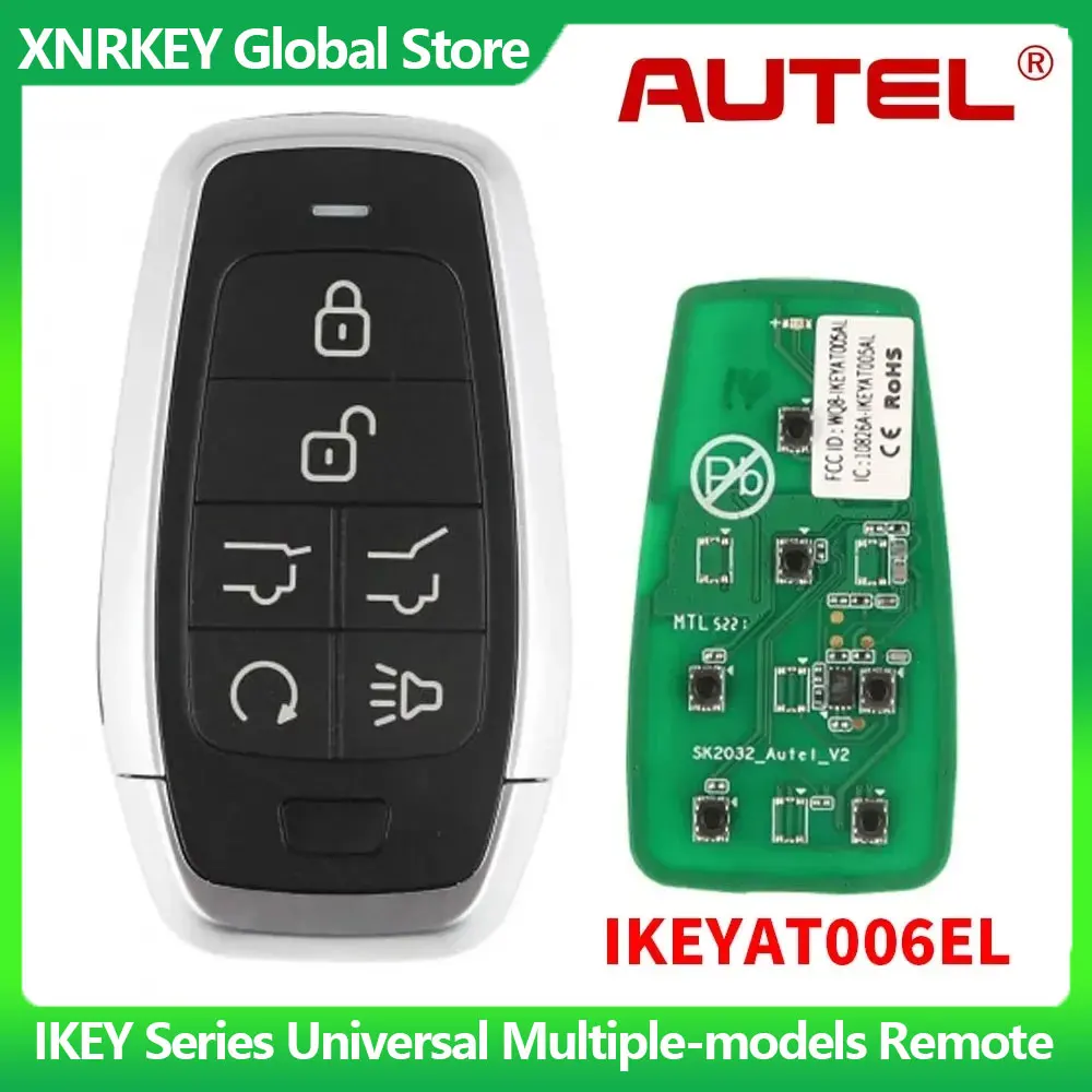 

5 Pcs/lot Atuel IKEY AT006EL Universal Smart Key 6 Buttons Autel Remote For MaxiIM KM100