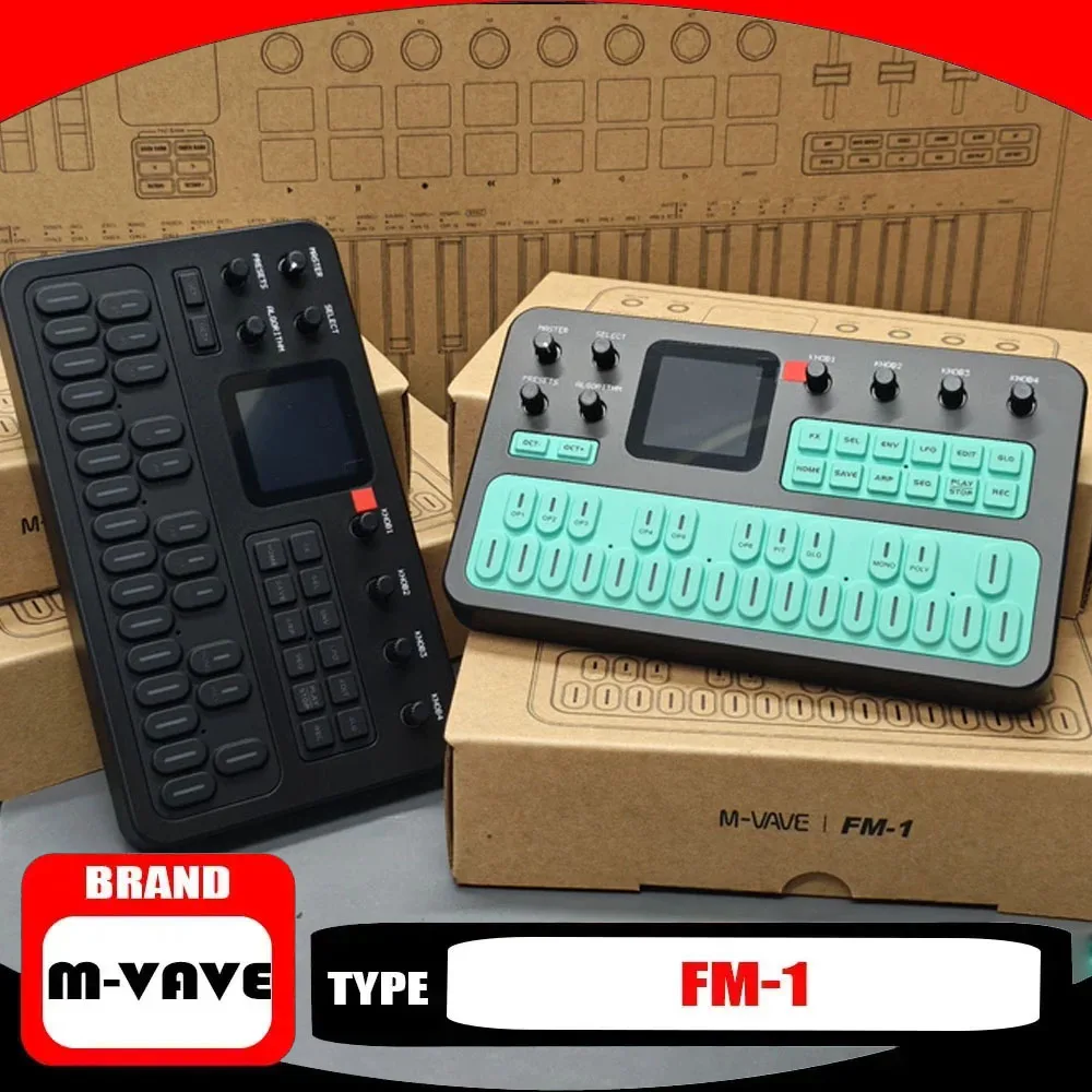 Pédale d'effets M-Vave Fm-1 Bluetooth, synthétiseur durable, batterie, 6 opérateurs, haut-parleur, MIDI, 32 algorithmes, 128 préréglages intégrés, standard