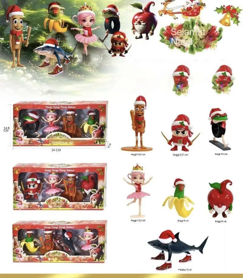 Novo natal shan hai jing café menina caixa de presente, figura de caixa cega mistério, brinquedo de mesa para decoração de natal presente das crianças