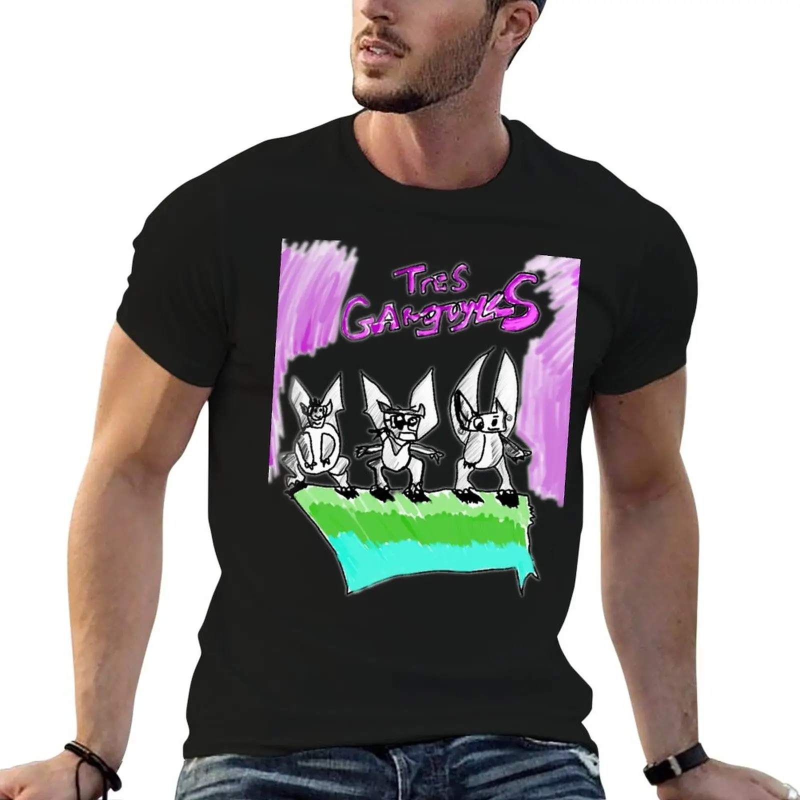

Tres Gargoyles T-Shirt man t shirt graphic cotton t shirts man 100% anime t shirts oversize T-Shirt