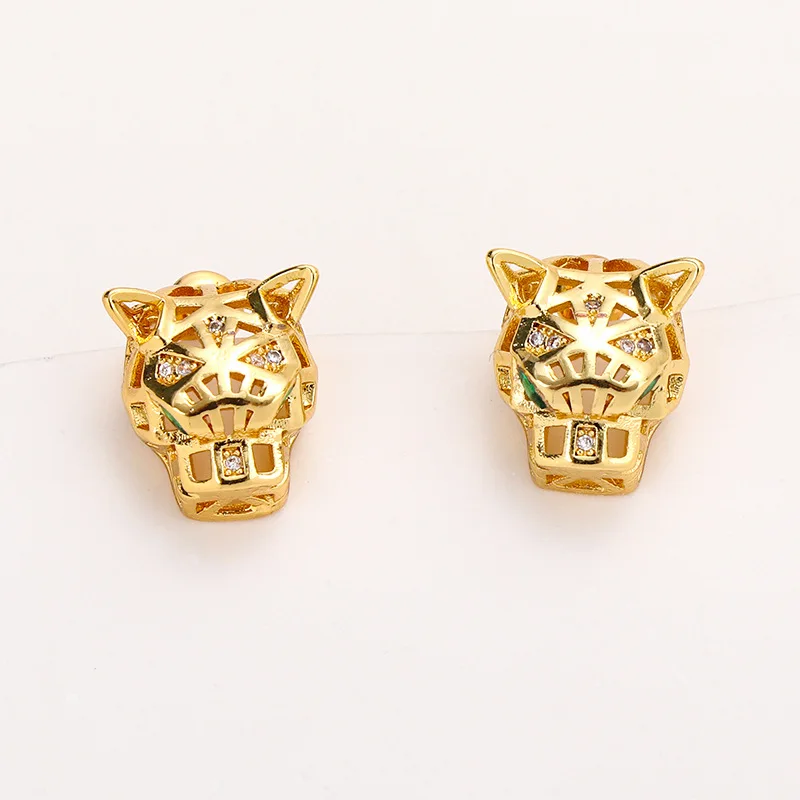 European and American Personalized New Hip Hop Creative Thread Leopard Head Earrings Punk Fashion Earrings