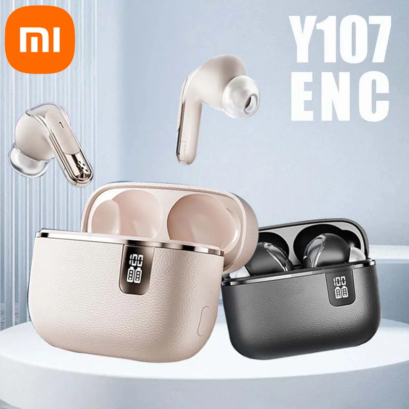 XIAOMI Y107 TWS Headset Noise Reduction 5.3 Bluetooth Headset Smart Fingerprint Touch LED Digital Display HiFi Stereo Headphone