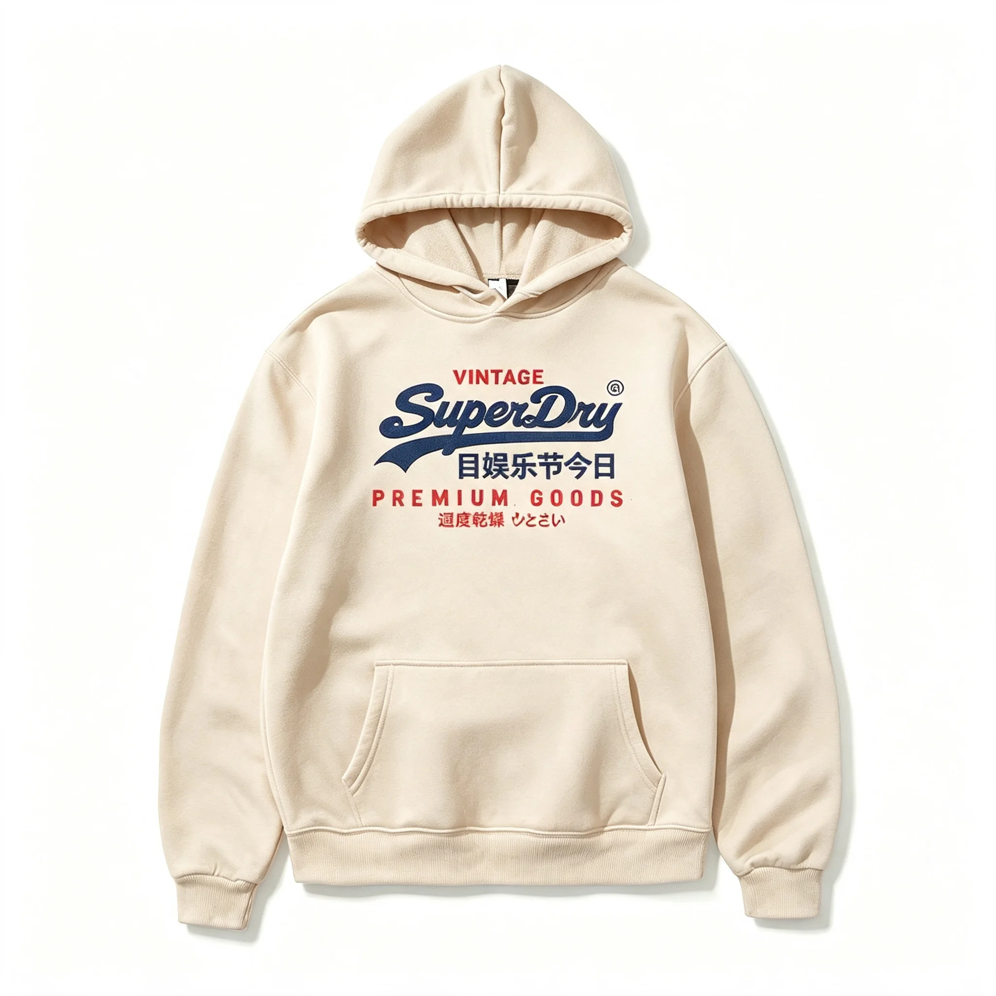 Men's Vintage Japanese Style Hoodie SuperDry‑inspired Graphic Print Sweatshirt Streetwear Pullover Hooded Tops 2026 New Arrival