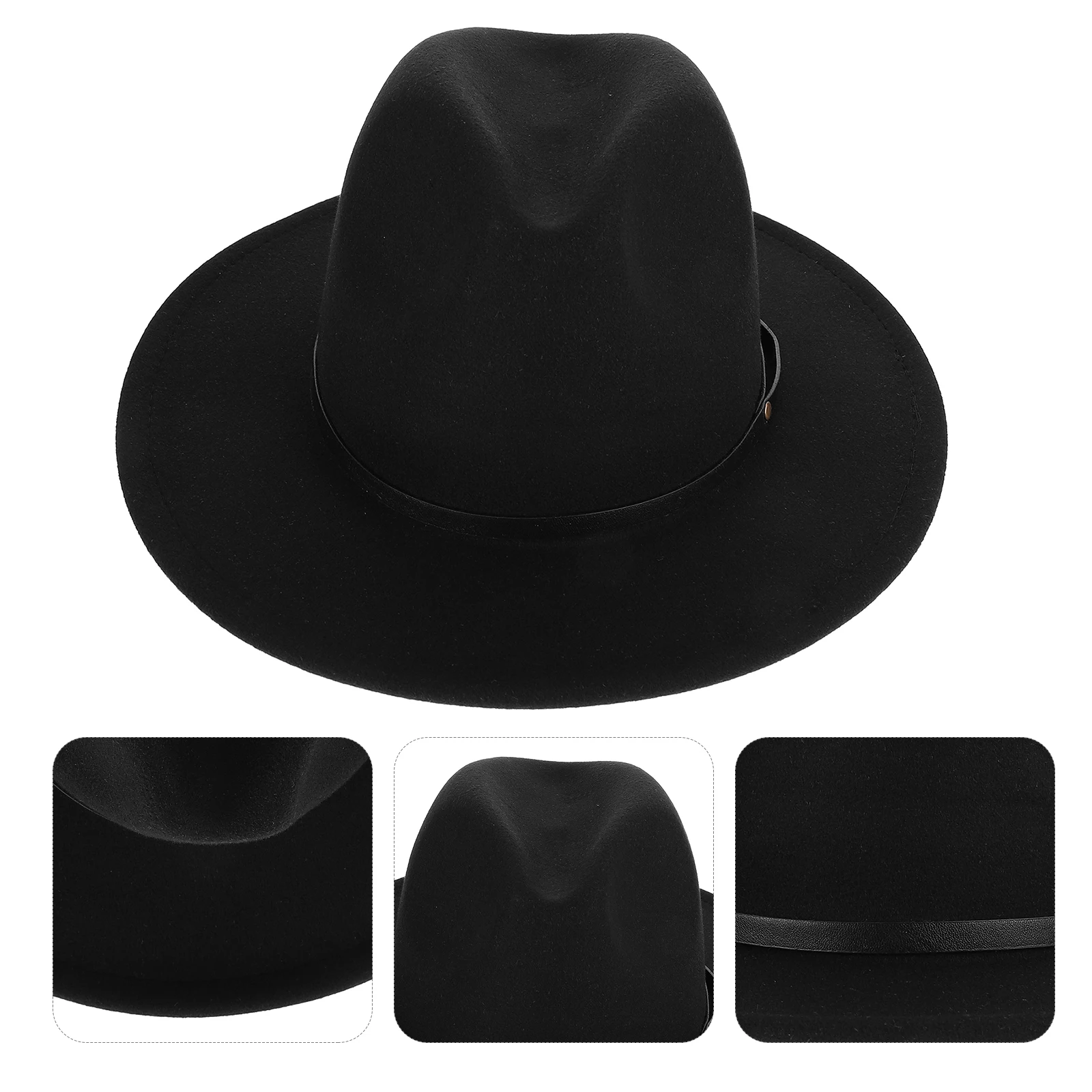 

Personalized Hat Decor Wide Brim Fedor Women's Hats & Caps for Decorative Woolen Fedora Miss