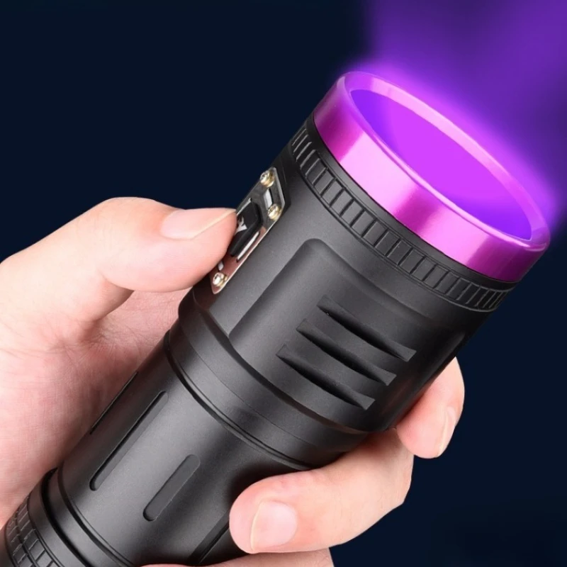 9-Core 395nm UV Flashlight Type-C Rechargeable Black Light Torch Portable Ultraviolet Lamp For Pet Urine Detector Money Check view 2