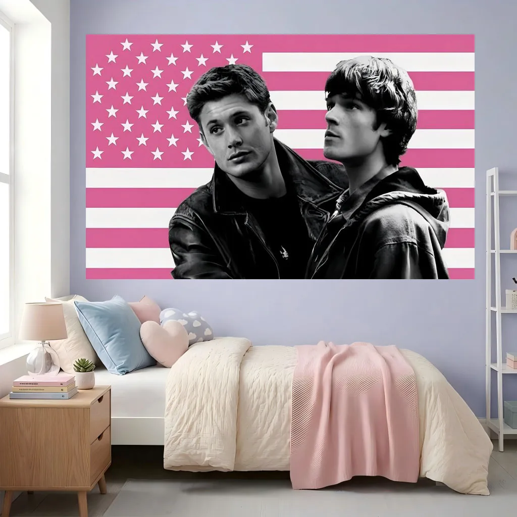 Funny American Flag Print Wall Tapestry Banner, Retro Figure Wall Hanging Decor, Ideal for Barber Shop, Bedroom, Dorm & Home Wal