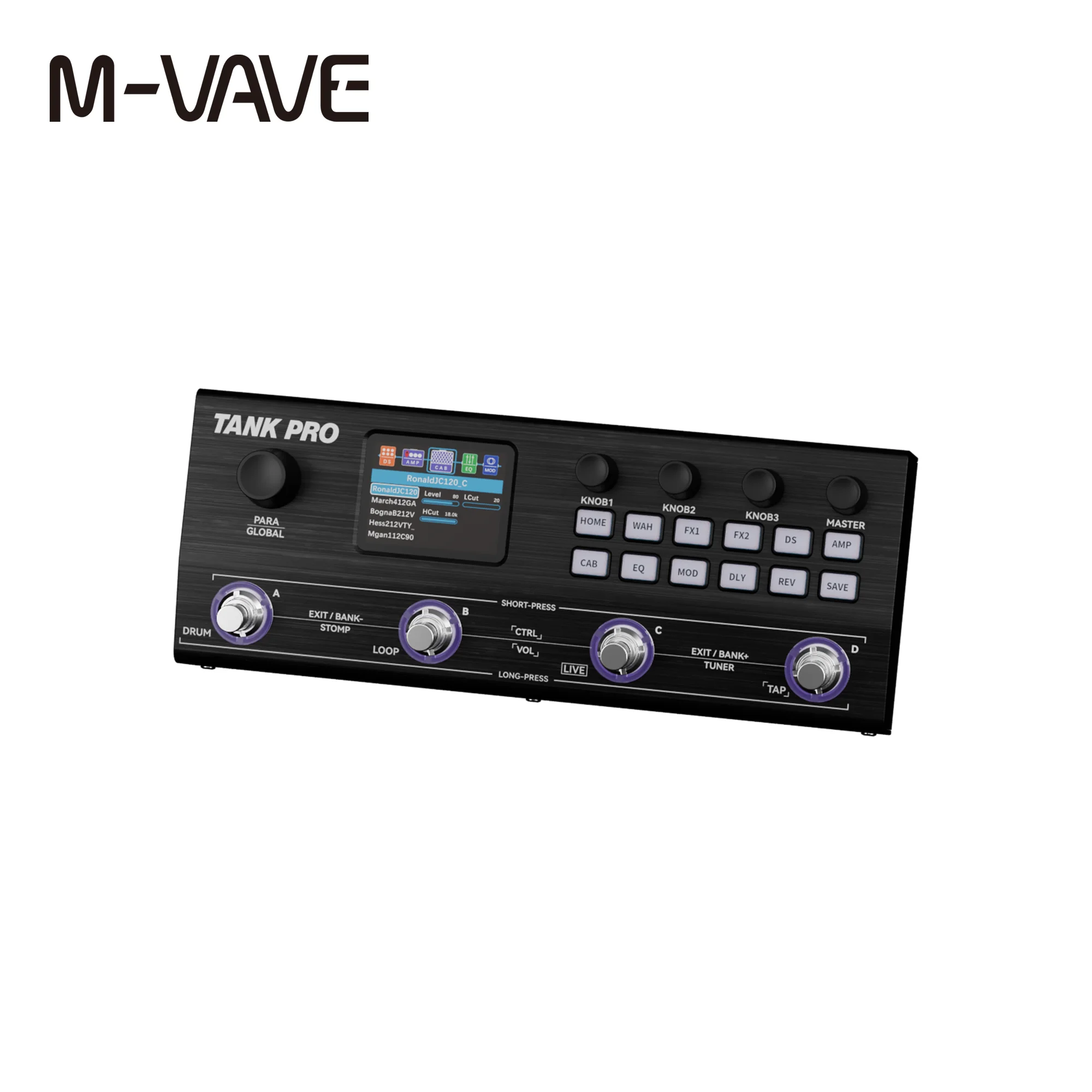 M-VAVE TANK PRO Multi-Effects Processor, 120 Presets, 90 Amp+90 Cab, 300+ FX, 150s Looper, 60 Drums, 10 Modules Guitar Pedal