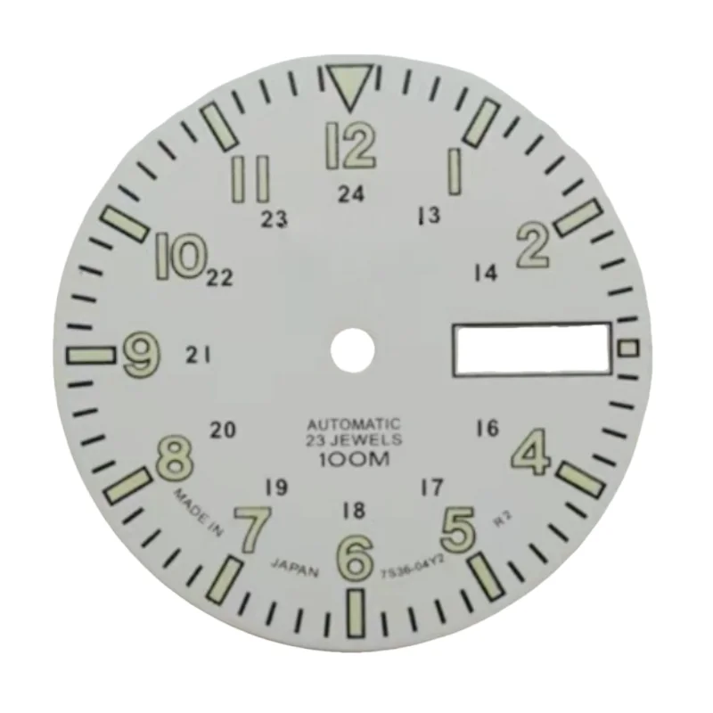 Циферблат NH36, винтажный светящийся циферблат желтого, оранжевого, белого, черного, зеленого цветов, 28,5 мм, подходит для часов NH36, Часовые аксессуары