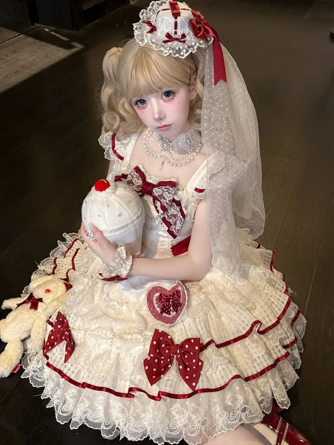 NONSAR Original Elegant Ballet Style Princess Party Mini Dress Women Sweet Kawaii Bow Lace Ruffles Lolita JSK Fairy Dresses
