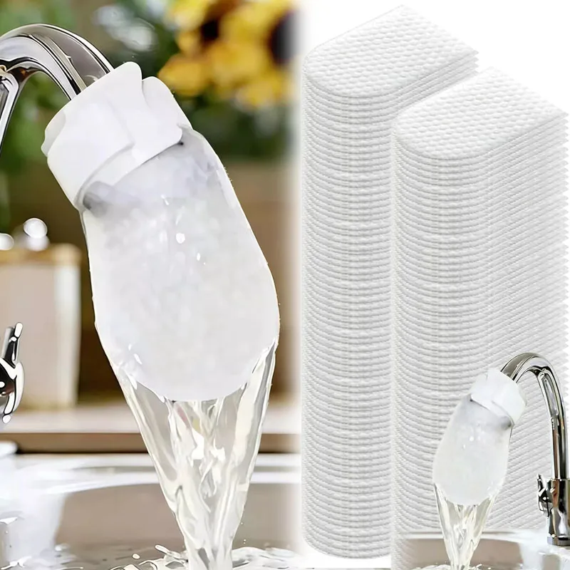 Le filtre en coton pour robinet empêche les éclaboussures et filtre l'eau du robinet, le sable, la rouille, les dépôts et autres impuretés.