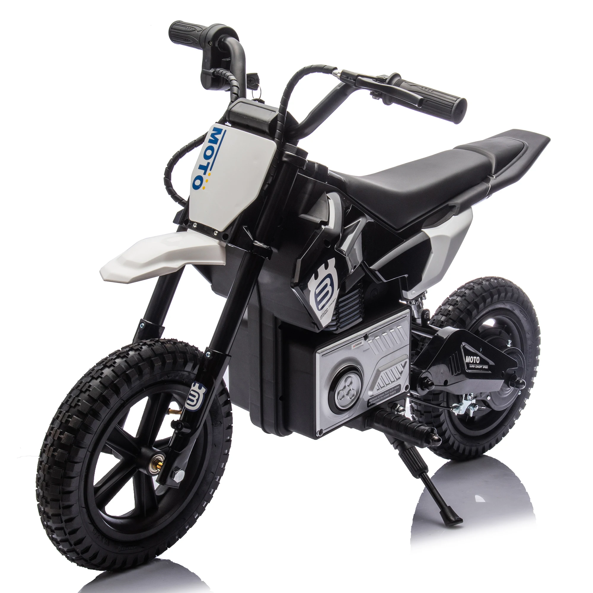 

24V Electric Motorcycle, 200W Motor, 9.32 mph Max Speed, Play Music by Bluetooth Black