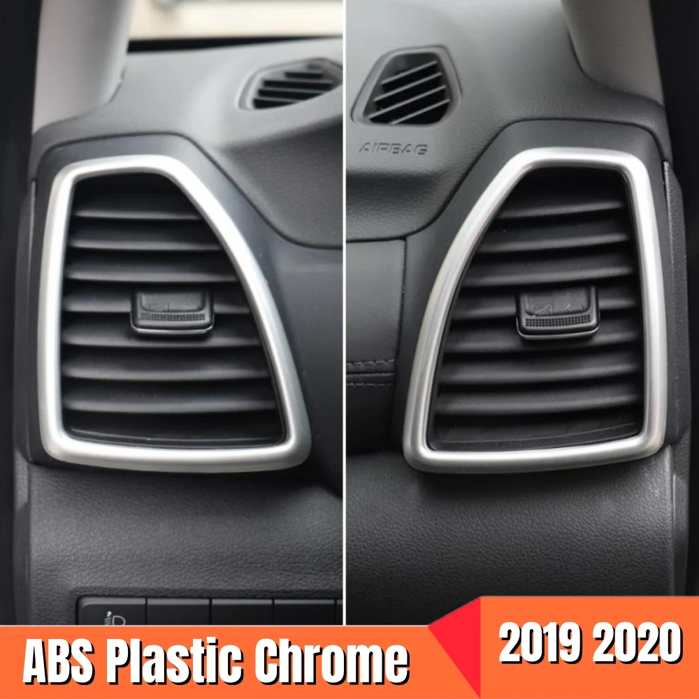 

ABS Carbon Fiber Matte Silver Sticker Dashboard Air Conditioner AC Outlet Vent Frame Trim Cover Fit For Hyundai Tucson 2019 2020