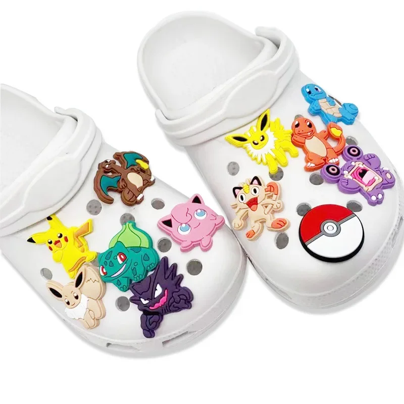 Pokémon PVC Sapato Fivela Acessórios, Pikachu DIY Animais Dos Desenhos Animados, Decoração Sapatos Para Crianças, Encantos, Presente De Festa, Novo