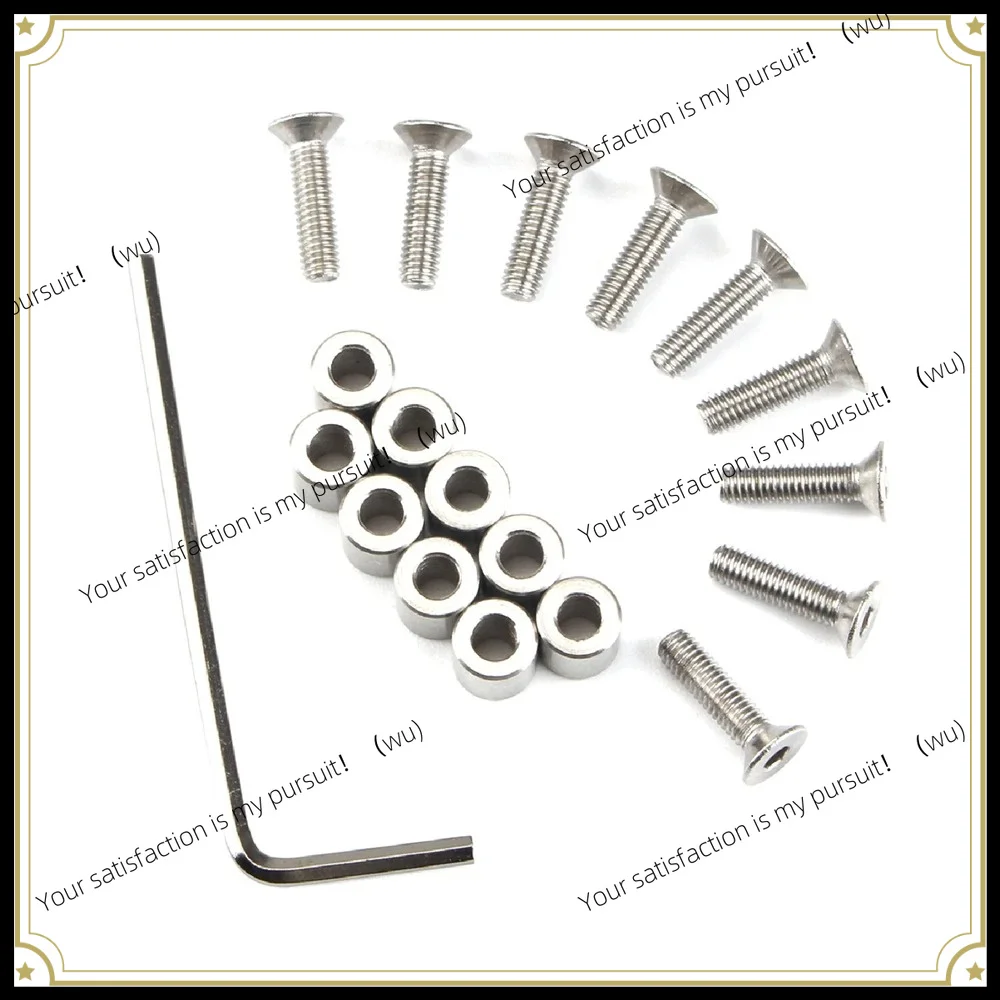 ZOCI-9pcs/set 6x6x3mm Aluminum Spacer + M3 Screw + Wrench For MK3 MK52 Y-Carriage Heated Bed Platform 3D Printer Parts