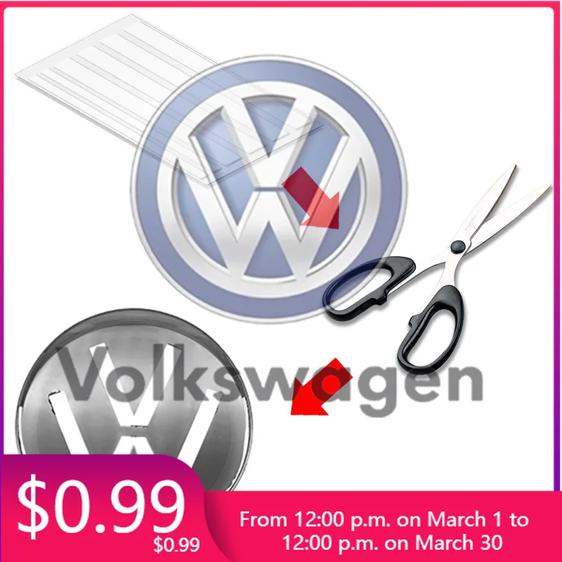 

2026 Hot Styling Mouldings For VW Volkswagen Jetta MK5 Golf 2Pcs Car Front Grill Badges Rear Trunk Emblem Lid Covers Logo Sticke