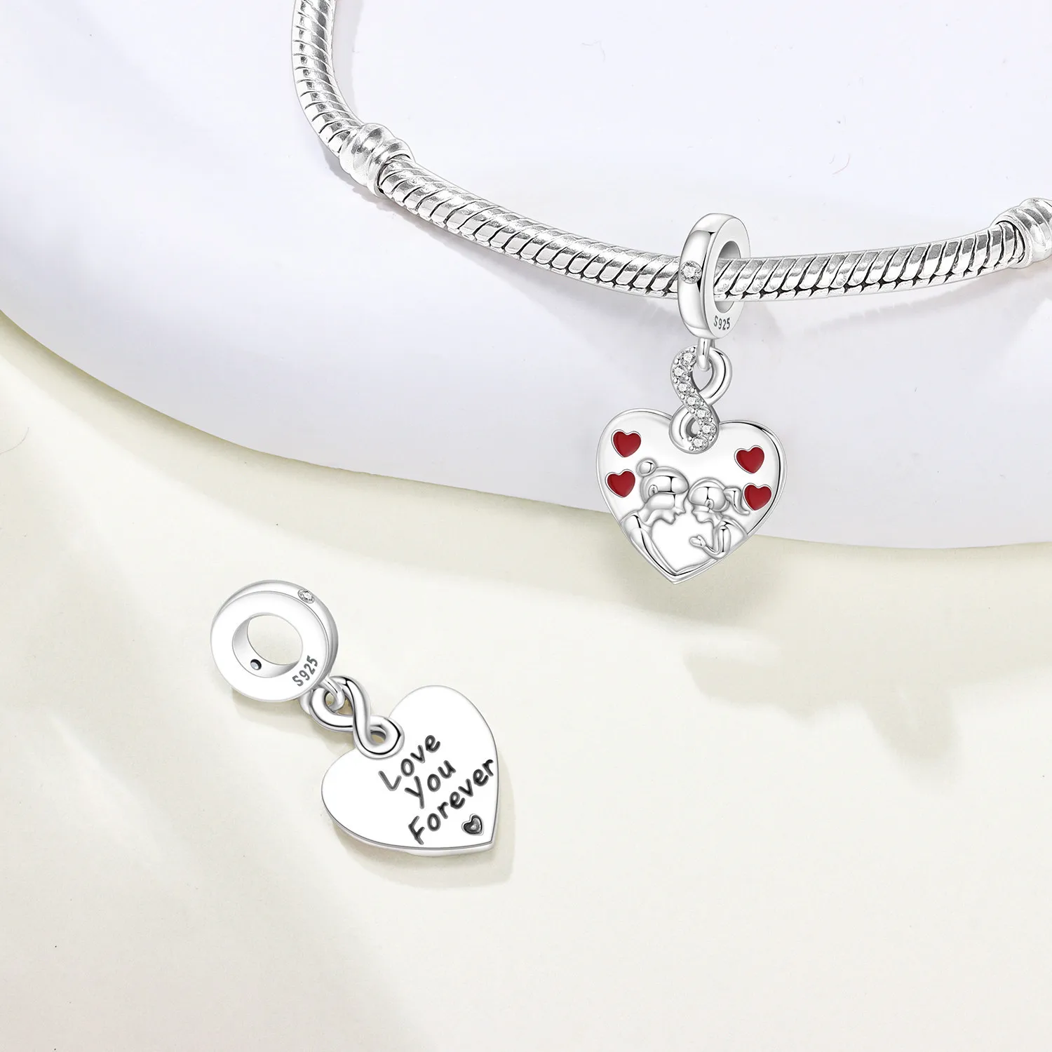 

Оригинальные подвески Cycuff из стерлингового серебра 925 пробы: «Вечная любовь матери и дочери», подарок на День матери, бусины для создания украшений, ожерелий и браслетов своими руками