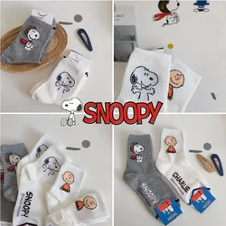 Snoopy Cotton Socks Anime Socks Cartoon Skateboard Socks Men WOMEN Sock Sports Crew Casual Crazy Sock 1Pair Mid Tube Sock Gift