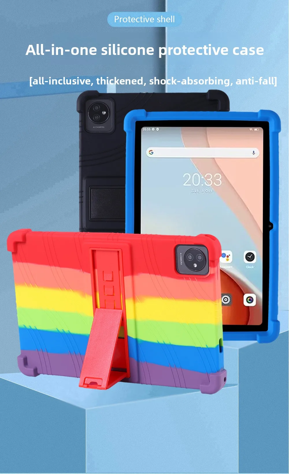 Silikonhülle für TABWEE T80 10,5 Zoll Tablet, stoßfeste Schutzhülle, TPU, Ganzkörper-Schutz vor Stürzen, rutschfest – Detail 1