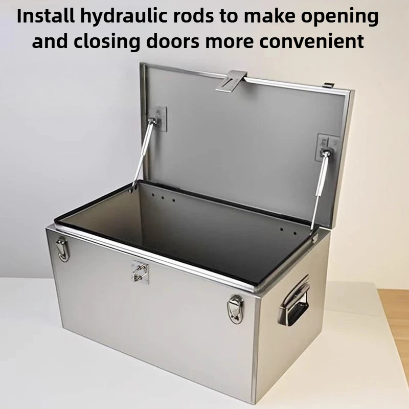 Stainless Steel Toolbox Industrial Grade Storage Case Professional Large Capacity Rectangular Tools Box Hardware Tools Organizer