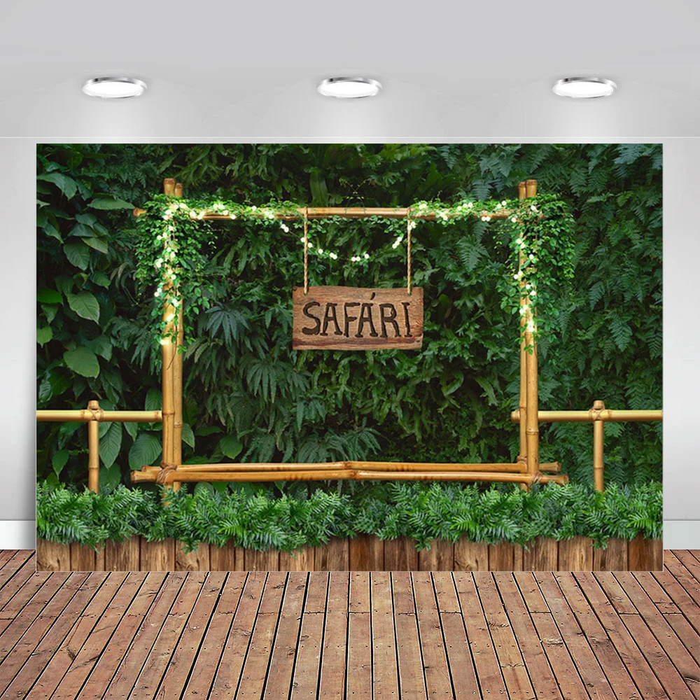 

Wild One Backdrop for Safari Baby Shower Birthday Party Photography Background Green Grass Wall Customize Poster Wallpaper