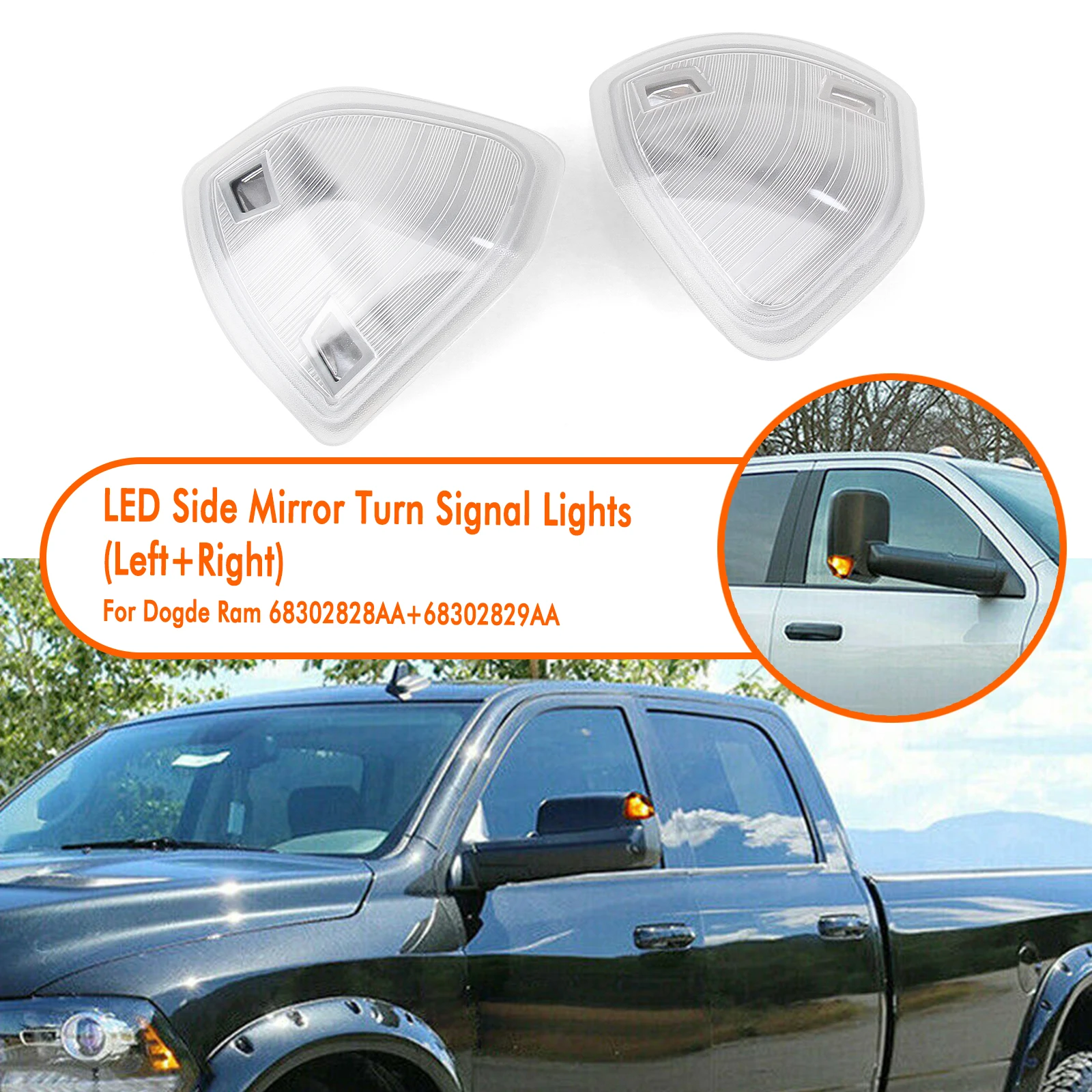 Rearview Mirror Turn Signal Light LED Marker Lamp Tow Indicator For Dodge Ram 1500 2500 3500