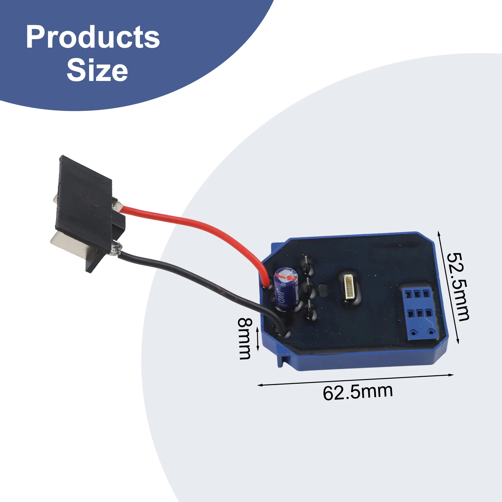 Drill Motor Repair Components for Dayi 21V Brushless Model Includes 12 Tooth Control Board and Switch for DIY Fixes