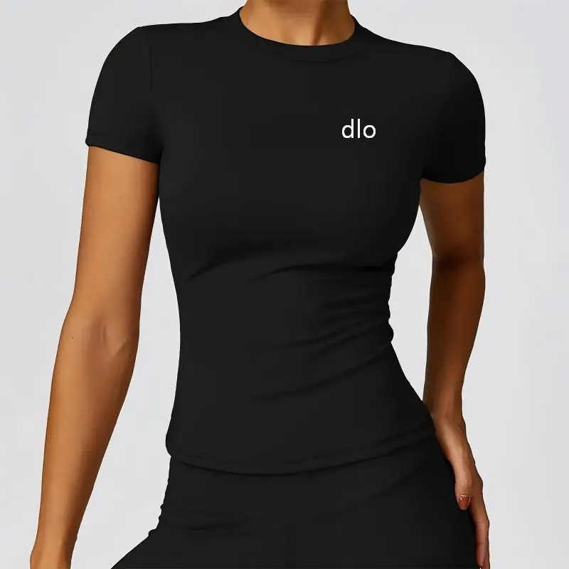 

Одежда для йоги, женская спортивная футболка для бега, летняя спортивная футболка с короткими рукавами и круглым вырезом, дышащая эластичная спортивная футболка для йоги, спортивный топ для похудения