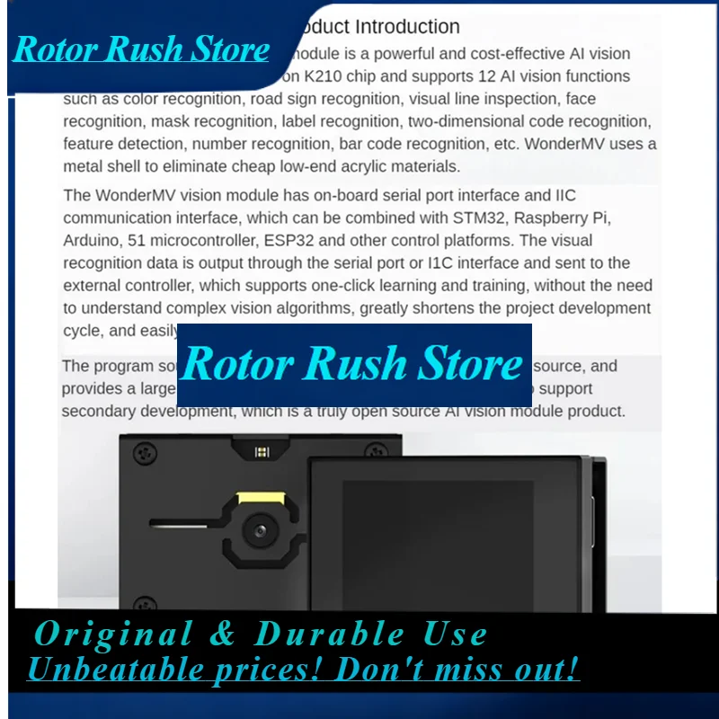 RoRuSA93E-2X K210 Visual Module Wondermv Vision Recognition Module Smart Camera Python Development Board Programmable B