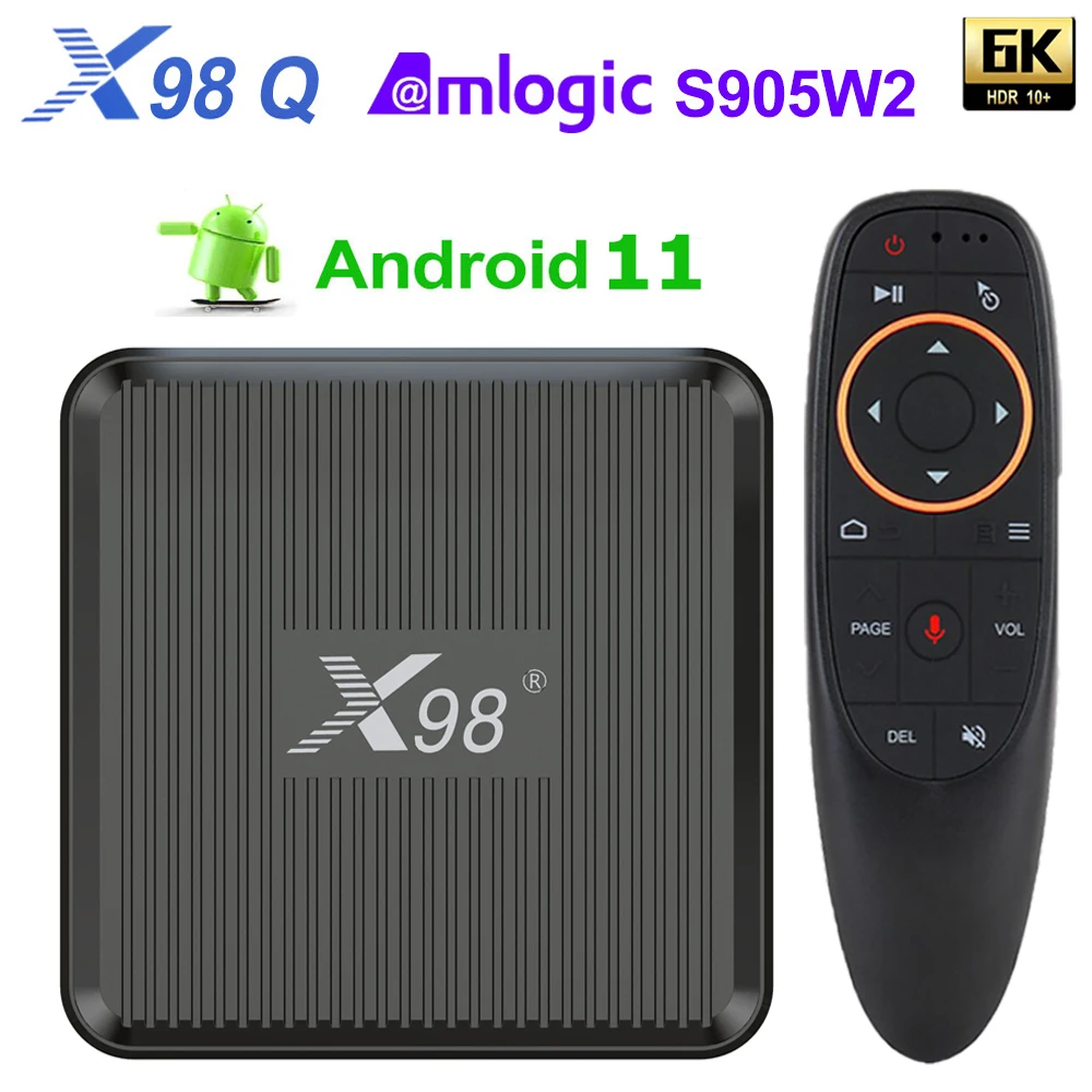 Amlogic S905W2 X98Q TV Box Android 11 AV1 Wifi 5G HDR10+ 4K 6K Android11.0 Smart Set Top Box Media Player Global Version Newest