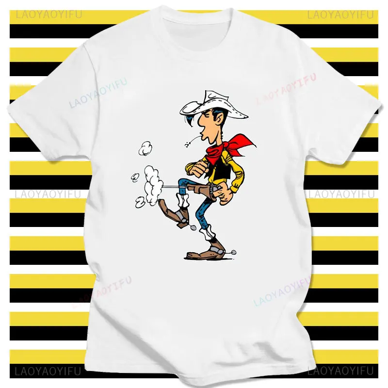 Dalton Brothers Lucky Luke Comics Essential Tshirt Men Summer Cotton T Shirt Casual Creativity Male Short-sleev Print Tee Shirt