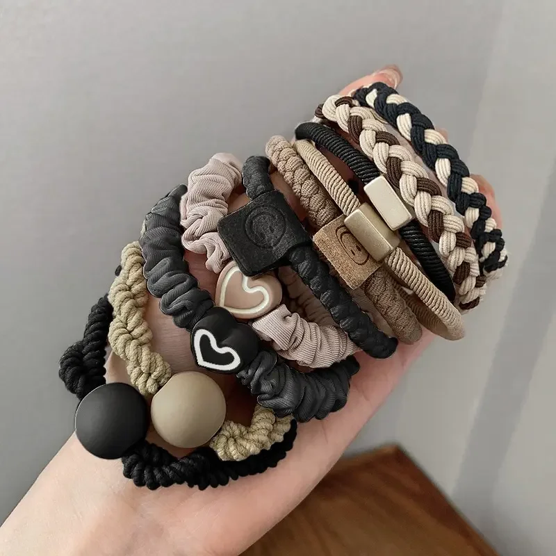 10PCS Hair Ties Set, High Elastic Ponytail Holders, Durable Rubber Bands, Multi-Color for Daily, Party, Halloween & Christmas