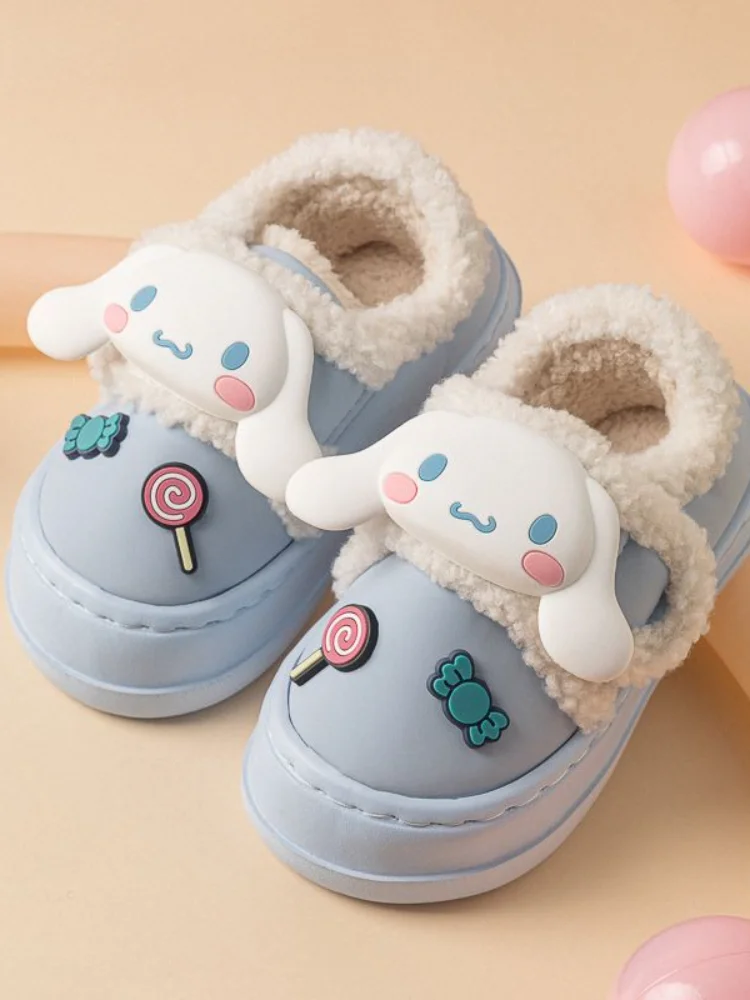 Hot Girl Kuromi Kawaii Fashion Cartoon Winter Student Anime Keep Warm Wear-Resistant Child Non Slip Cotton Slippers New Style