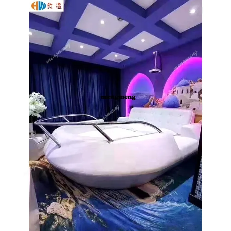 ss 8350 Bed & Breakfast Furniture Hotel Water Bed Modern Light Luxury Inn Luxury Double Couple Theme Hotel Boat Electric Bed