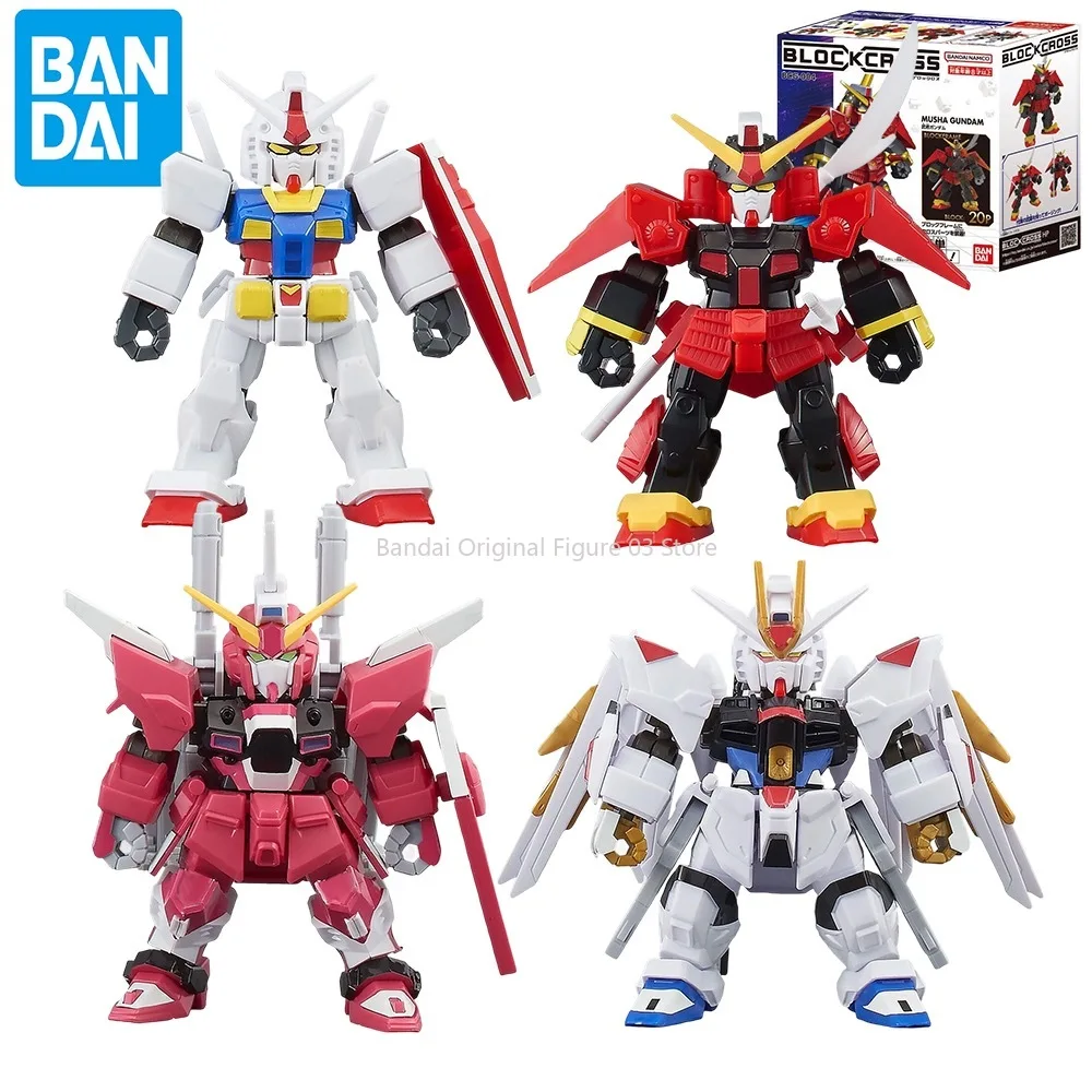

Bandai Genuine Block Cross BCG 01-04 RX-78-2 MIGHTY STRIKE FREEDOM INFINITE JUSTICE GUNDAM Anime Figure Assembly Model Toys Gift