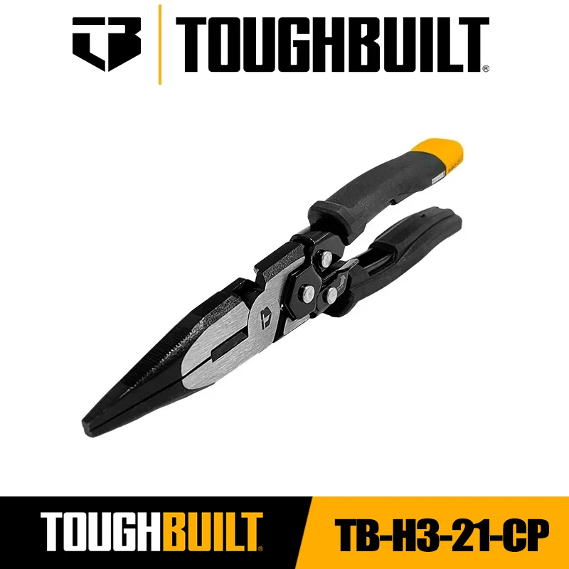 TOUGHBUILT TB-H3-21-CP 9-inch Labor-saving Sharp-nosed Pliers with Reset Spring Hand Tools Toughbuilt Pliers Accessories