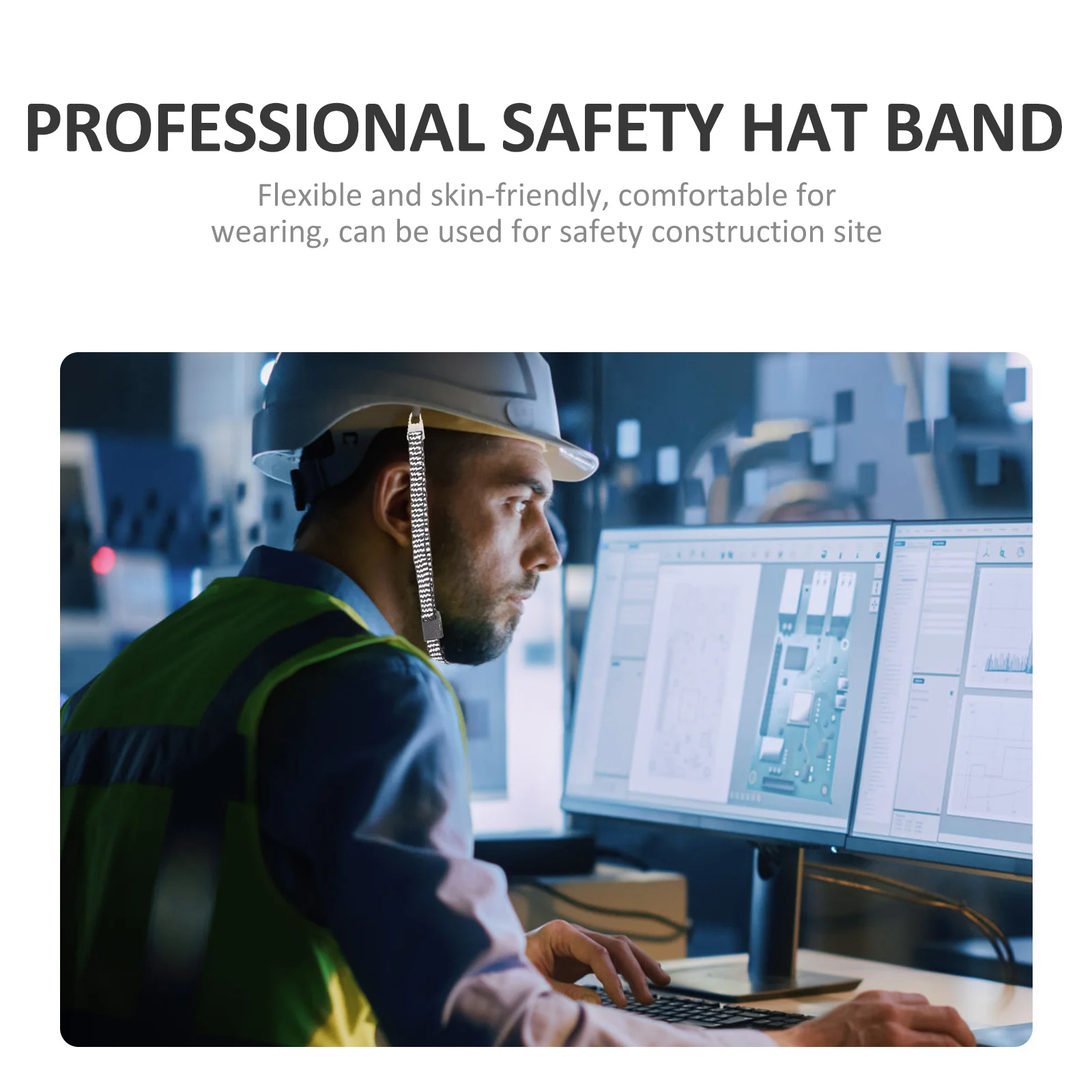 

2Pcs Safety Hat Buckles Stable Hard Hat Straps Adjustable Bands Fixing Accessories for Construction