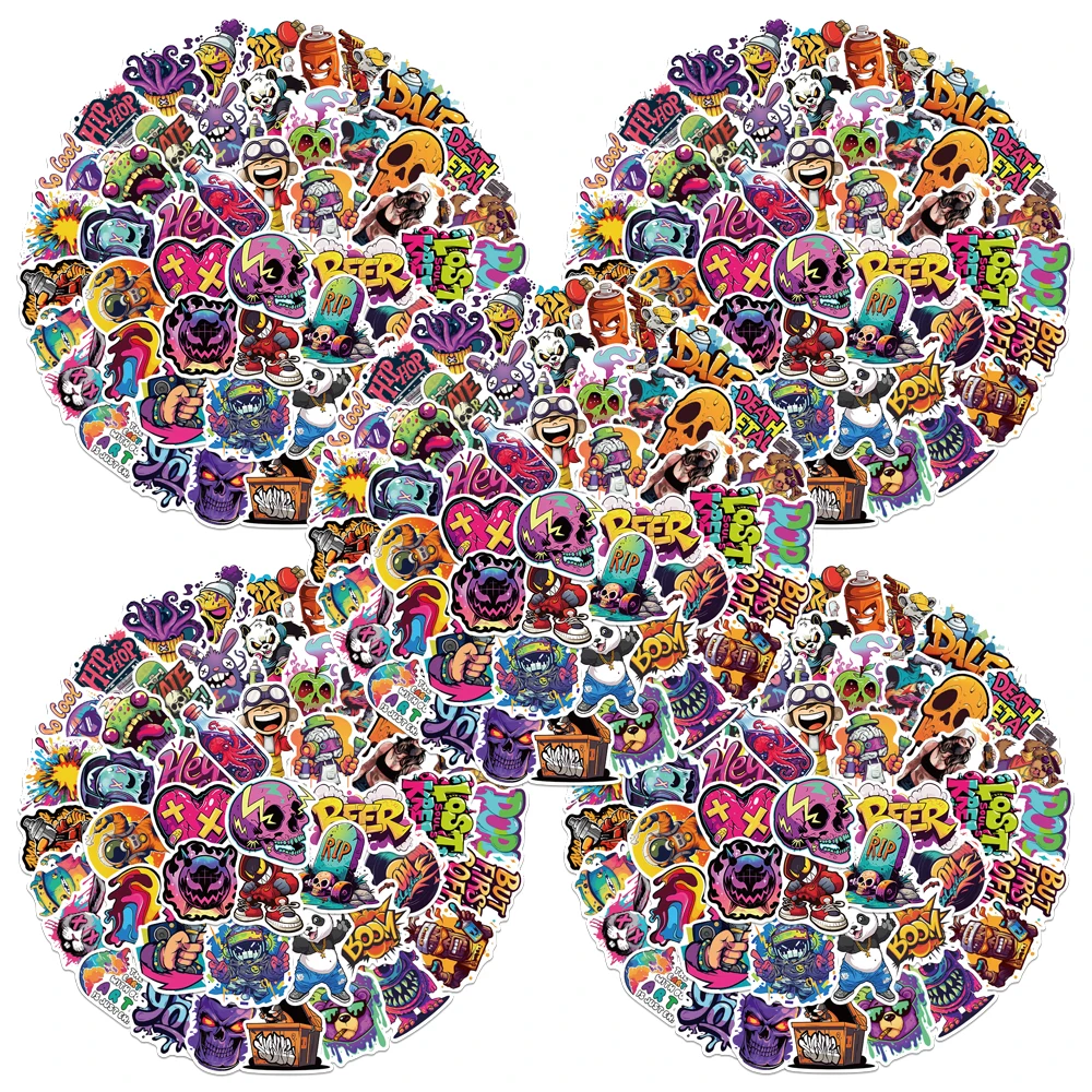 

5 sets Cool Cartoon Colorful Street Graffiti Art Stickers For Laptop Water Bottle Luggage Notebook Waterproof Vinyl Decals