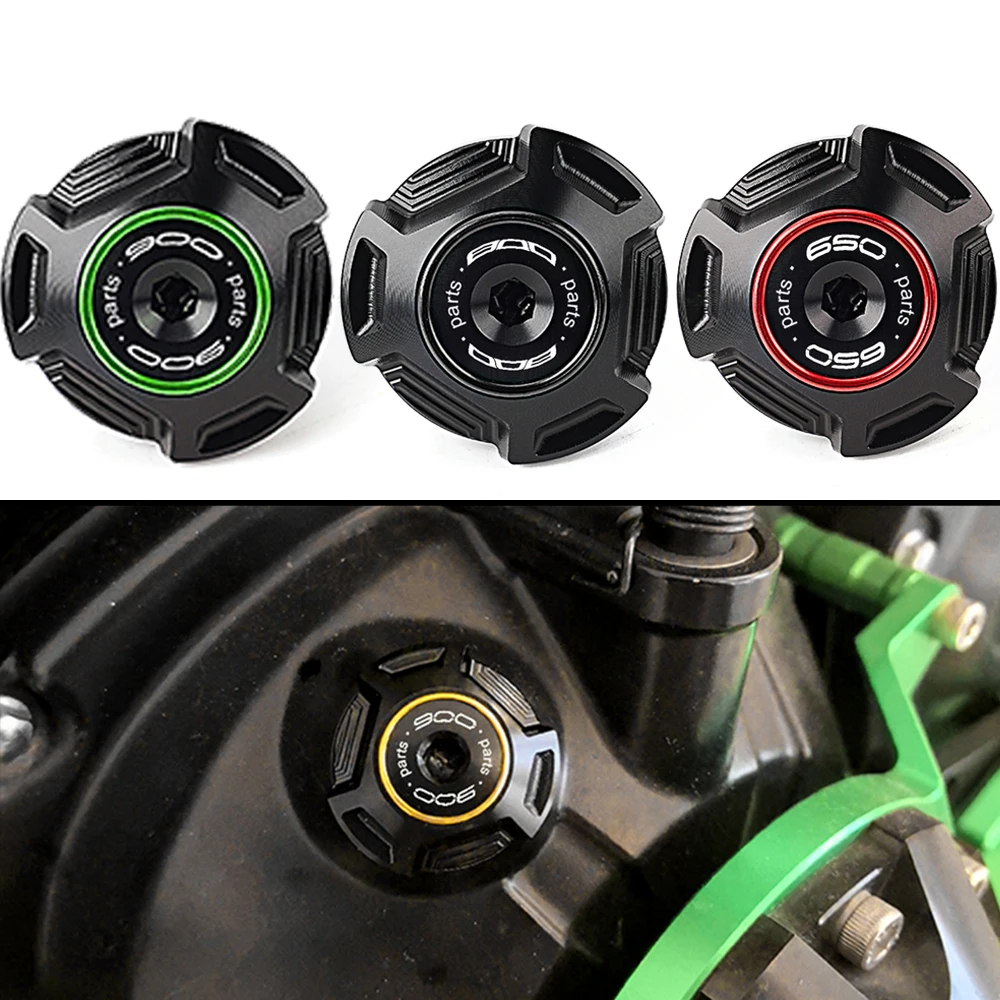 

For Kawasaki Z900 RS Z800 Z650 Ninja 650 500 Versys 650 2019-2025 CNC Motorcycle Accessorie Engine Oil Filler Cap Oil Plug Cover