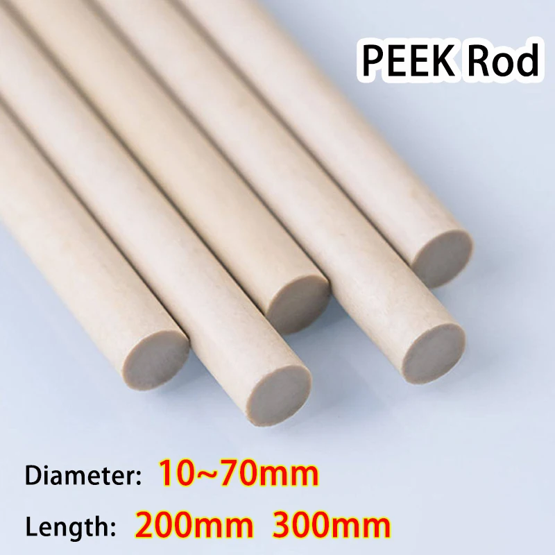 

Dia 10~70mm Length:200/300mm PEEK Rod Polyetheretherketone Bar High Temperature Corrosion-resistant Resistance Precision Part