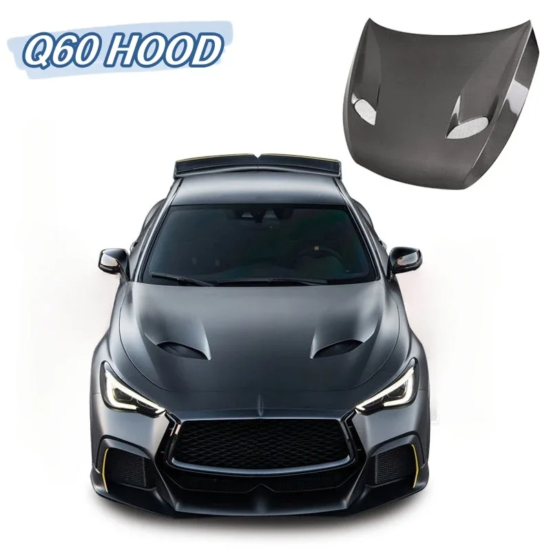 

MRD Q60 Carbon Hood v4 for Infiniti Q60 2016-2020 engine cover real Carbon Fiber Car Hood Bonnet Cover