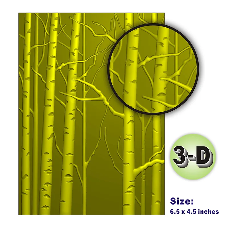 New Product Launch-christmas 2024-birch Forest 3d Relief Folder 6.5 X 4.5 Inches