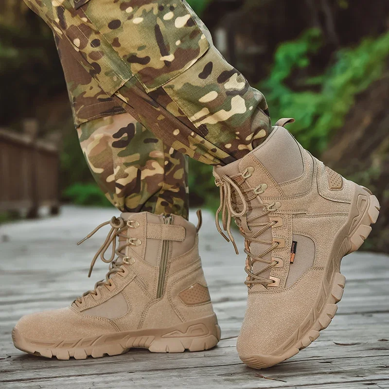 

Men's Outdoor Boots Men Suede Leather Breathable Desert Boots Wearable Rubber Waterproof Ankle Boots Hardcore