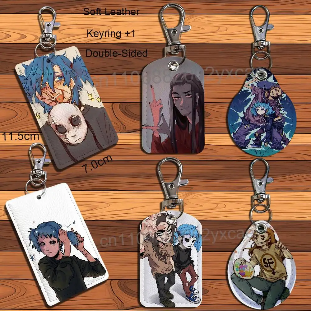 

Larry Johnson Sal Fisher Sally Face Cartoon Singer Anime Card Keychain Fashion Pendant Bag ID Door Card Case Bus Card Cute Adult