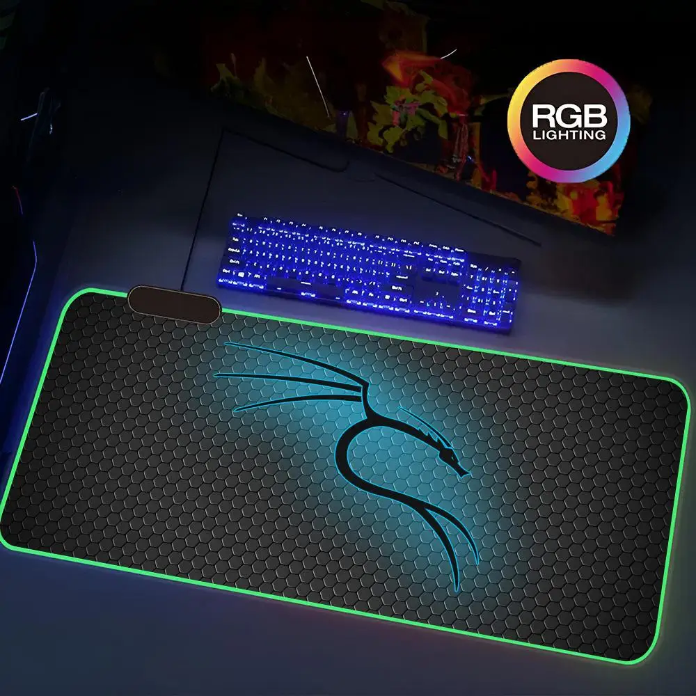 K-Kali L-Linuxes Mouse Pad Rgb Gaming Mouse Pad Keyboard Mat Extra Large 70x40cm Computer Desk Mat Sound Pickup Smooth Surface