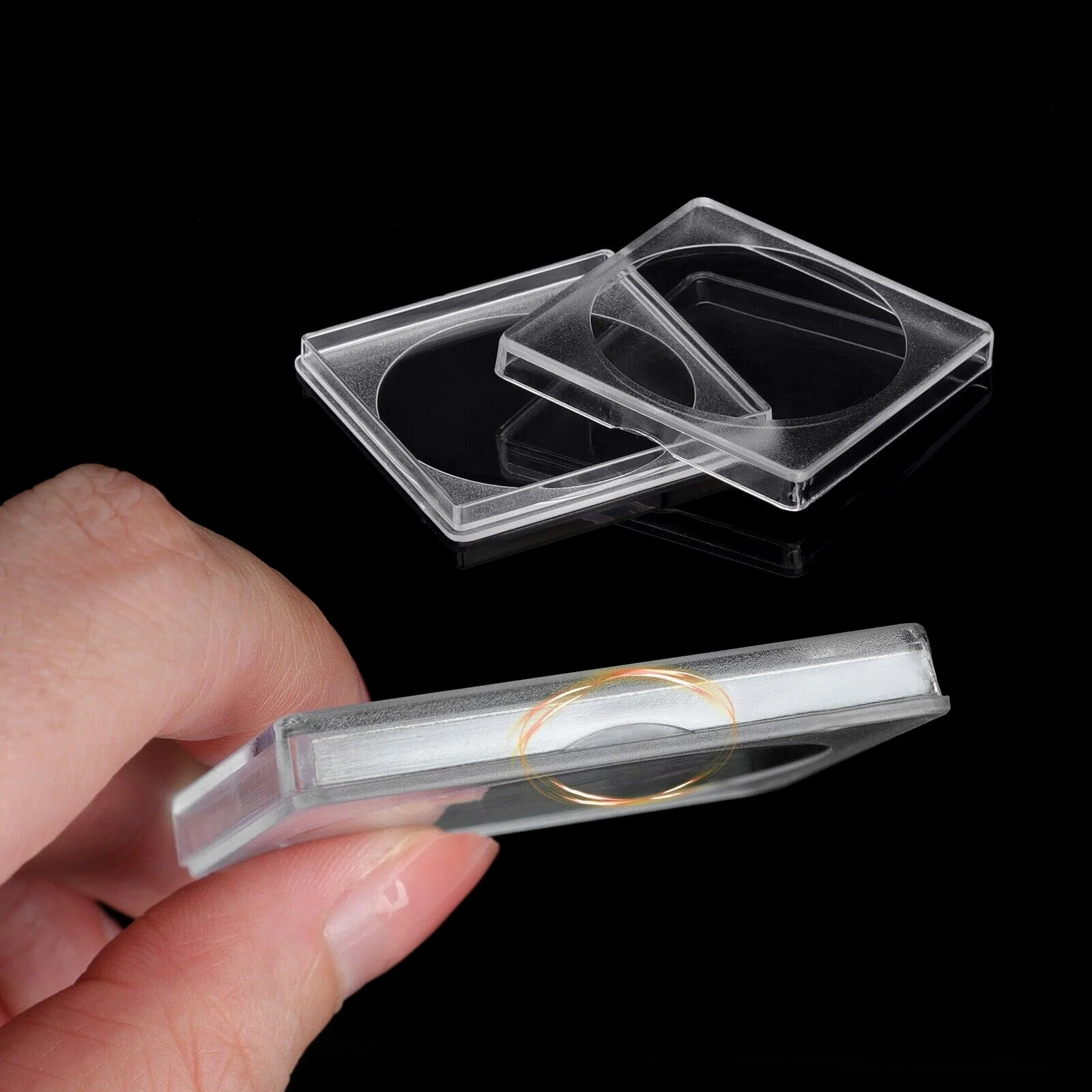Imagem -03 - Caixa de Armazenamento para Cápsulas de Moedas 40 mm Porta-moedas com Junta de Esponja Ajustável Caixa de Coleta 40 Pcs