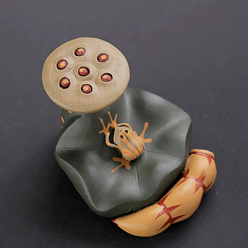 

1Pcs Tea Cup Lid Holder Purple Clay Creative Lotus Root Tea Set Accessory Decorative Table Ornament Purple Clay Decor