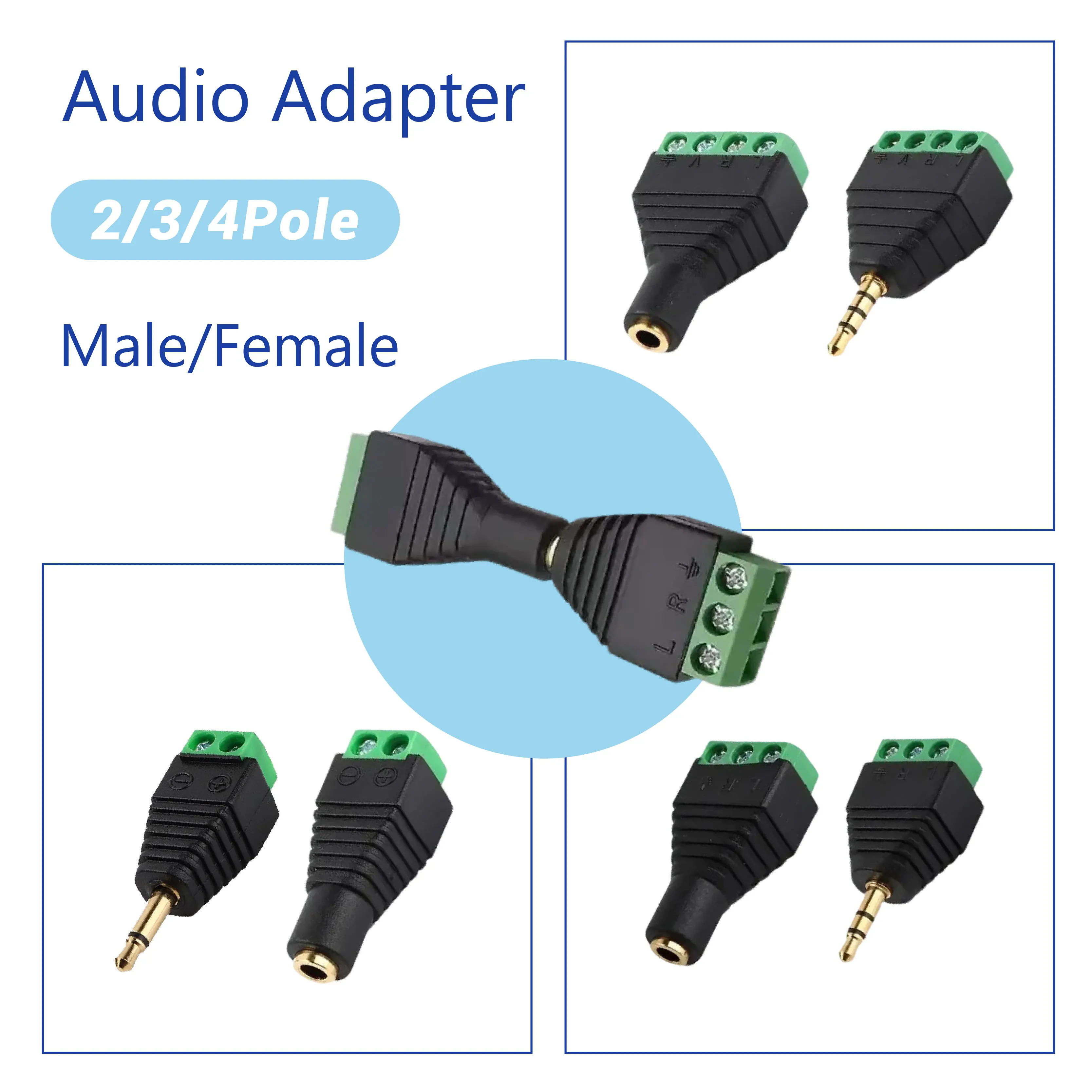 

2/3/4-полюсный разъем для наушников, стерео моно разъем 3,5 мм, беспаечный разъем, аудиоголовка для терминала, вилка «сделай сам»