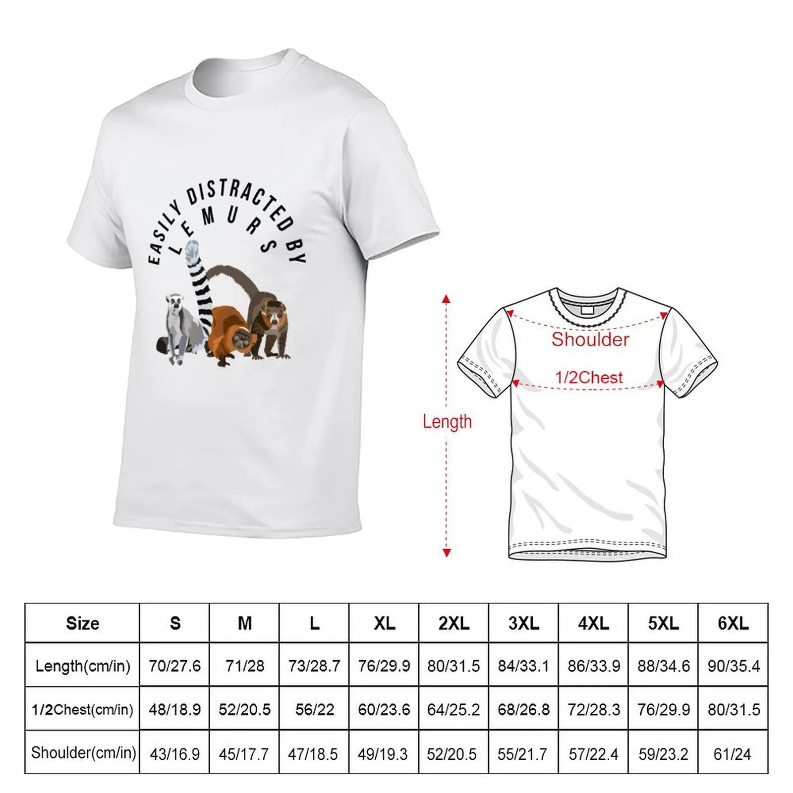Easily Distracted By Lemurs T-Shirt summer shirt Clothing mens graphic t-shirts