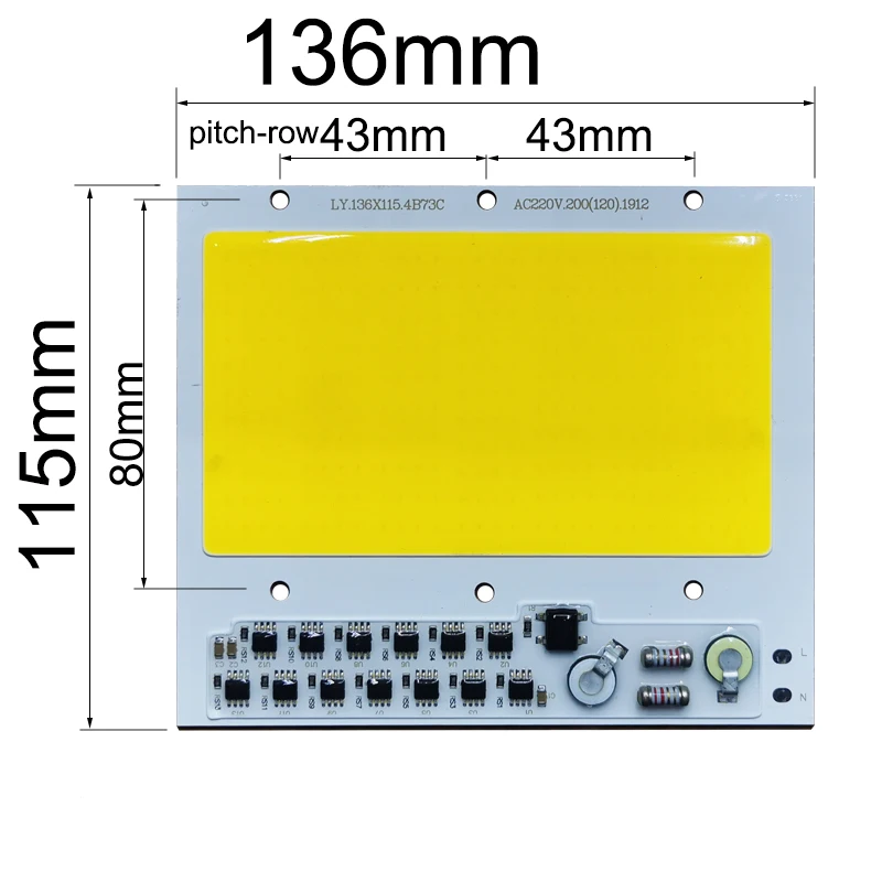 200w led chip cob lâmpada ac 220v 240v ip65 inteligente ic sem necessidade de driver diy luz de inundação lâmpada led holofote ao ar livre grânulo