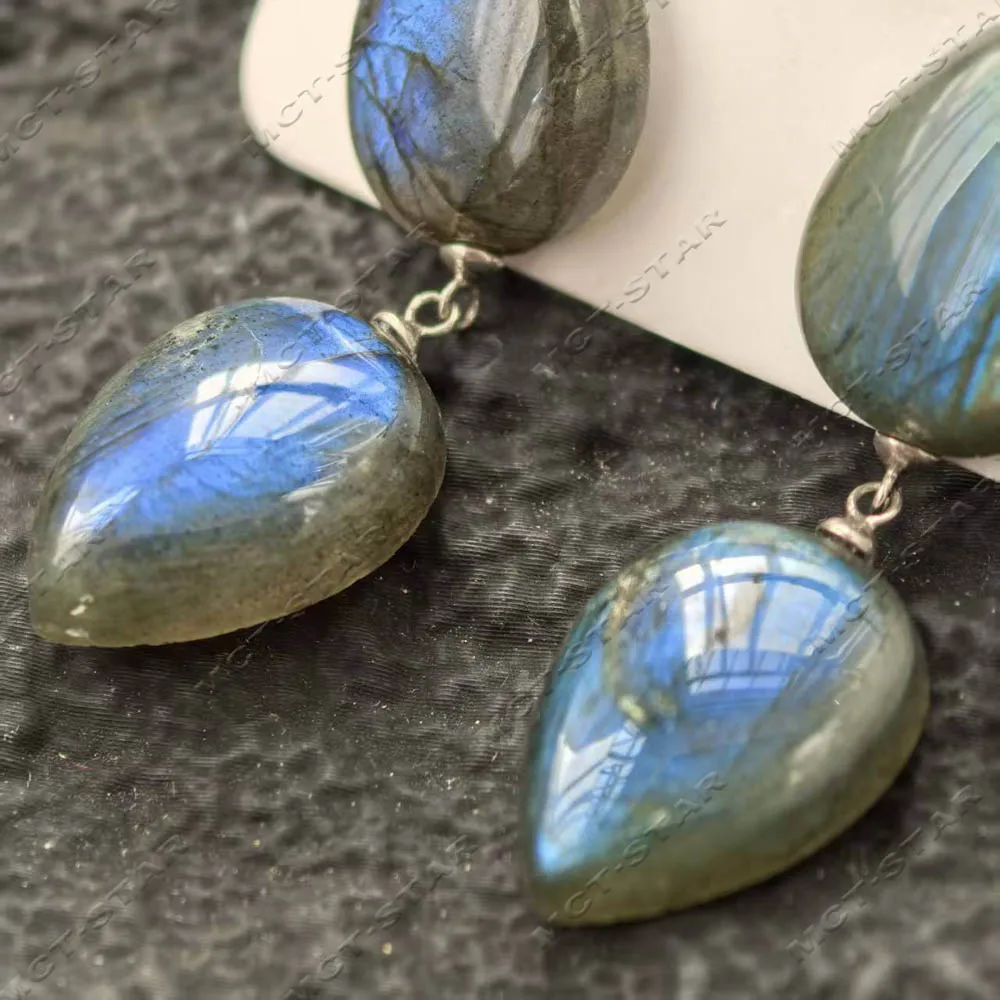 

Серьги-подвески MTC·STAR с голубым блеском, серым лунным камнем и лабрадоритом, 100% натуральные драгоценные камни, 20 мм, в форме монеты, Z14285